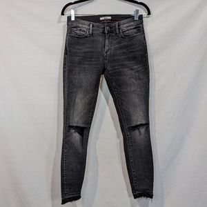 Tommy Hilfiger Black/Gray Distressed Skinny Jeans Size 2